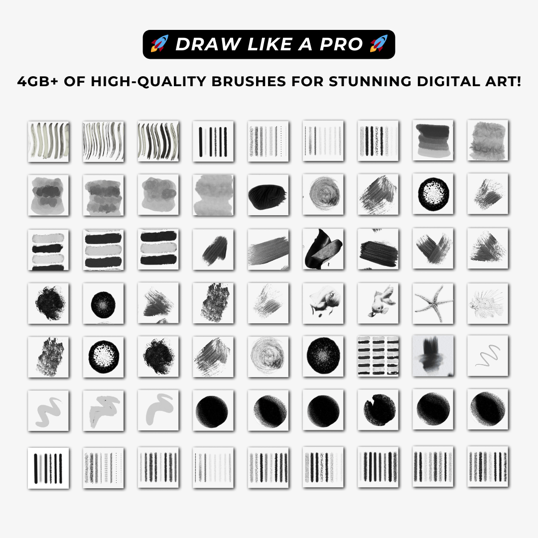 Procreate Mastery: The Ultimate 3800+ Brushes & Stamps Collection