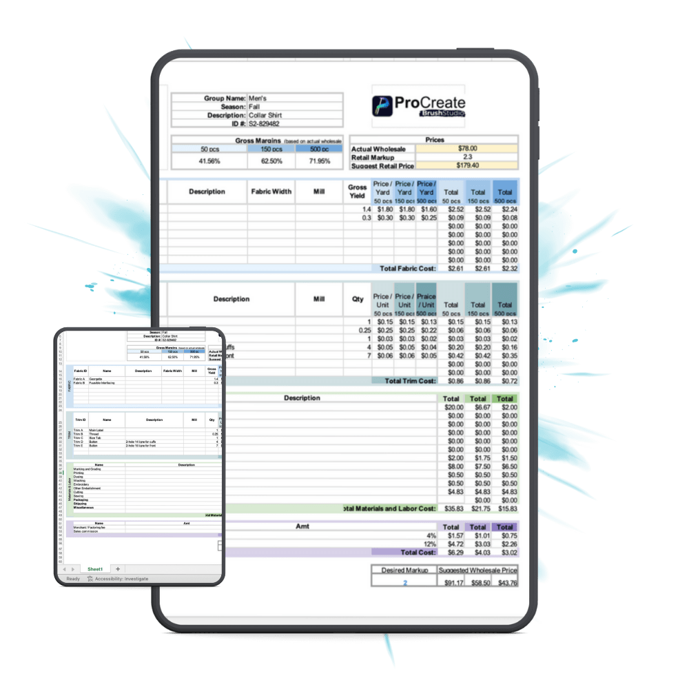 Fashion Costing Sheet